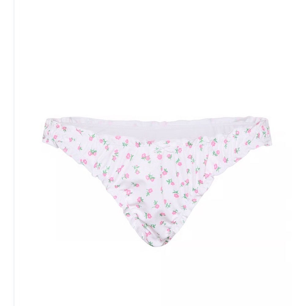 Victorias Secret PINK Frankies Bikinis Hudson Cheeky Floral Ruffle Bottom XL